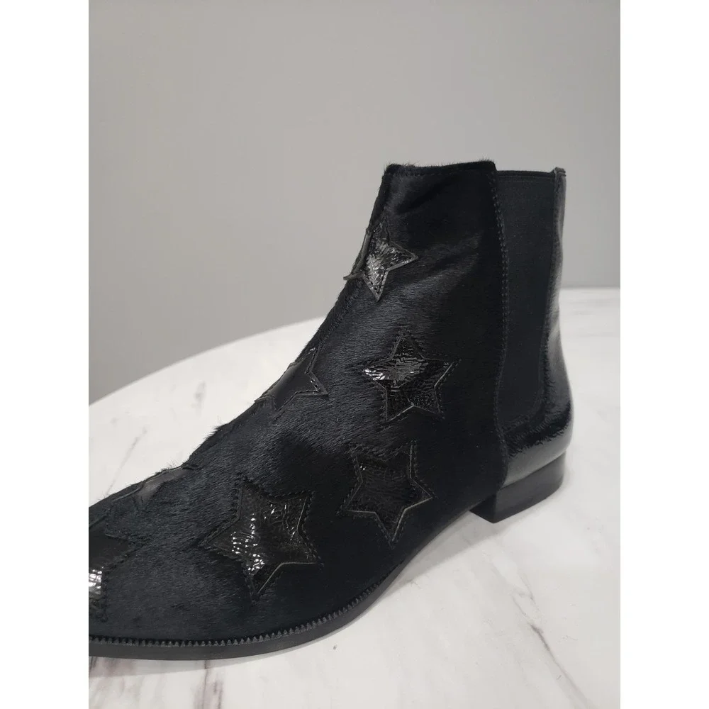 SIZE 10 / EURO 40 ASH BLISS Chelsea Ankle Boot Cow Hair Leather STARS Western